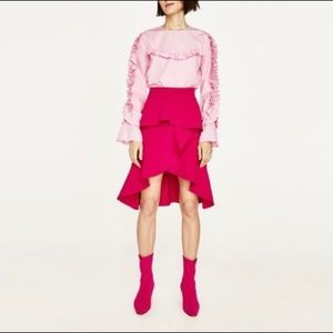 Zara hot pink skirt